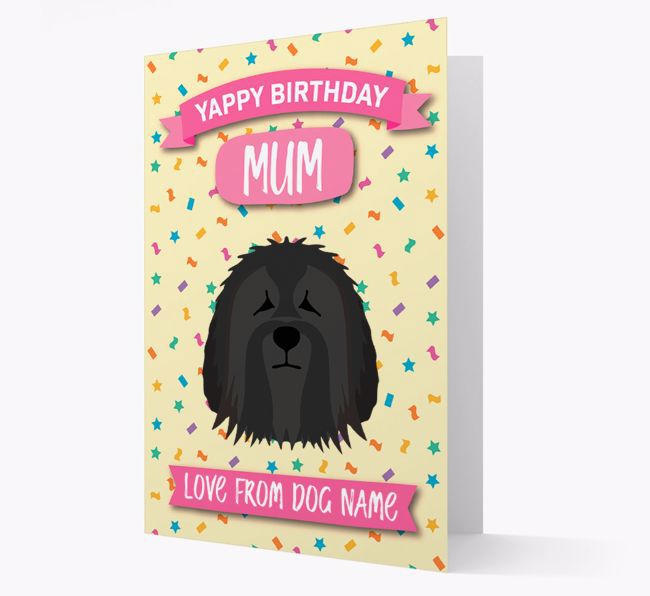 Personalised Card 'Yappy Birthday Mum' with {breedCommonName} Icon